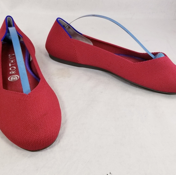 Rothy's round toe red woman shoes flats size 8.5/7.5 - Picture 3 of 8